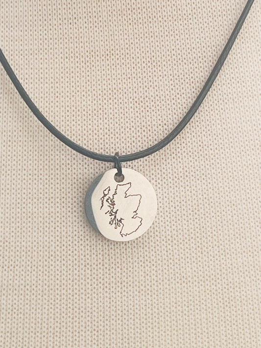 Scottish map necklace